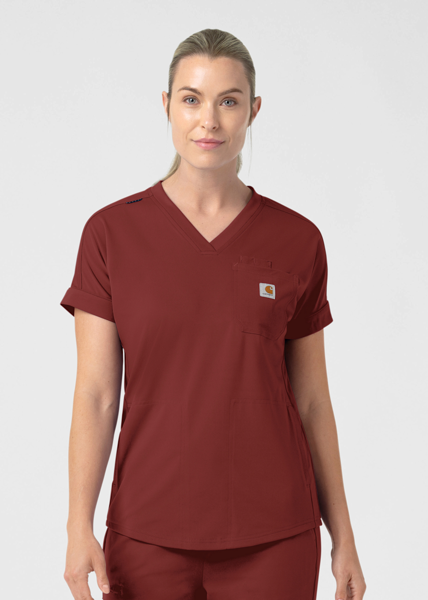 Knit 5-Pocket V-Neck Top