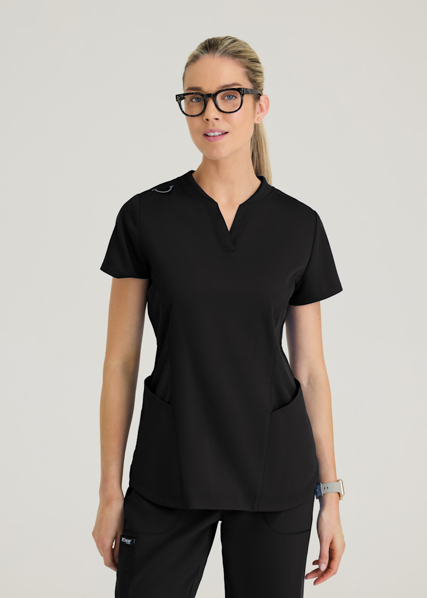 Erin 4-Pocket Rib Knit Collar Top