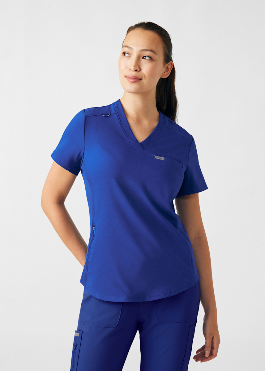 2-Pocket V-Neck Tuck-In Top