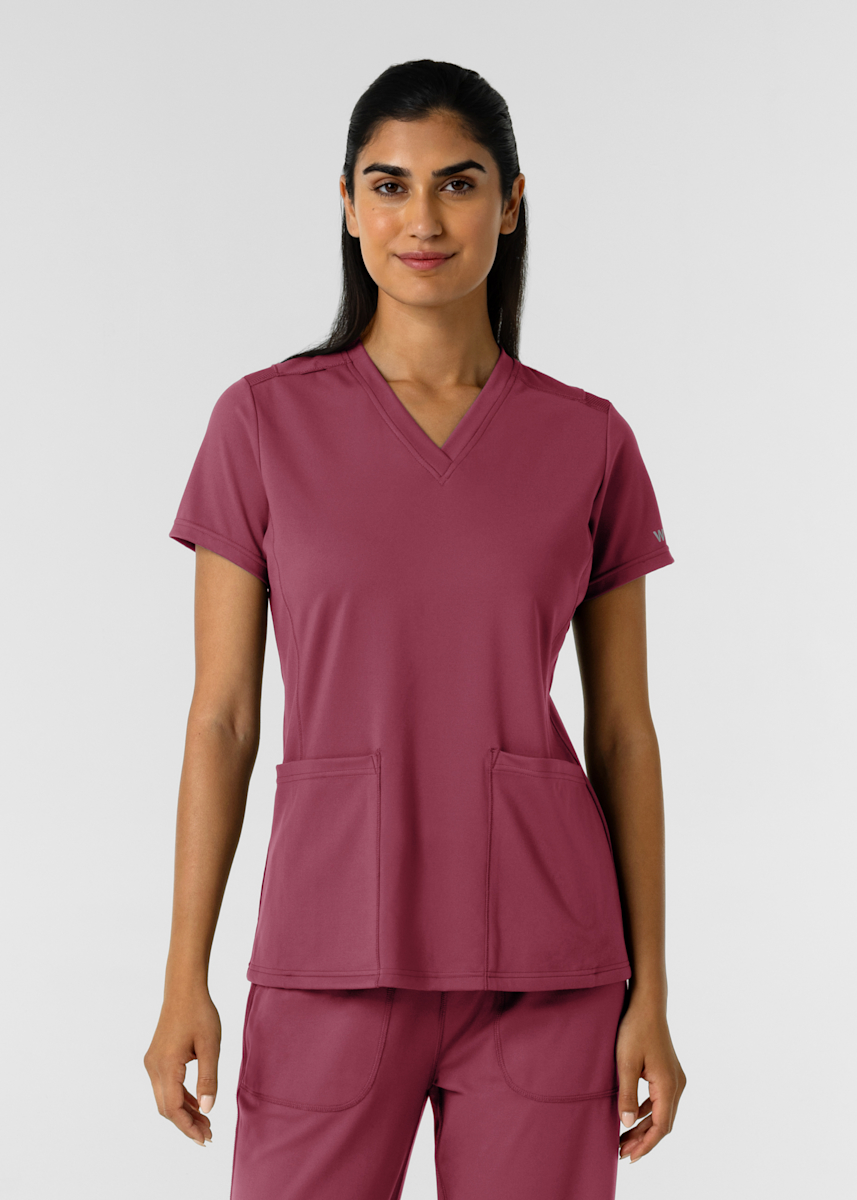 Knit 2-Pocket V-Neck Top