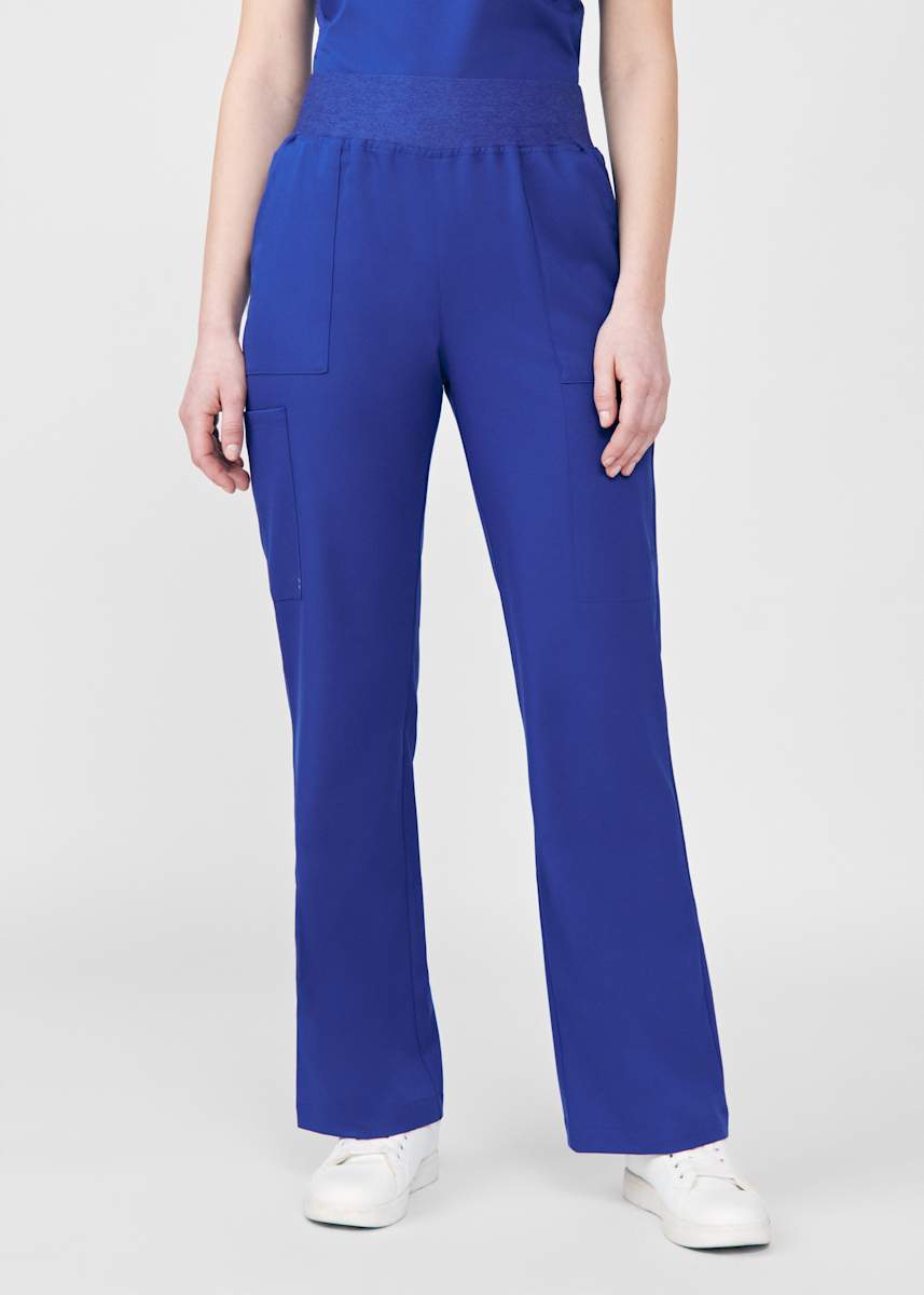 6-Pocket Knit Waistband Wide Leg Cargo Pant