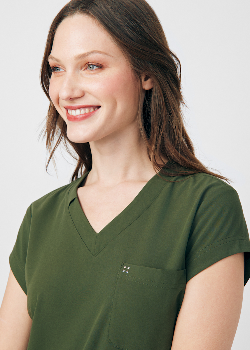 1-Pocket V-Neck Top