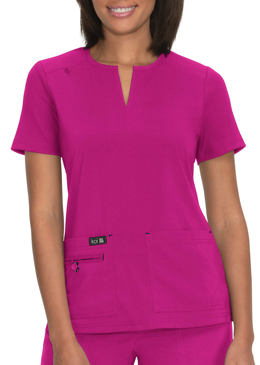 Koi Basics Gretchen 3Pocket NothNeck Scrub Top w/ Badge Holder