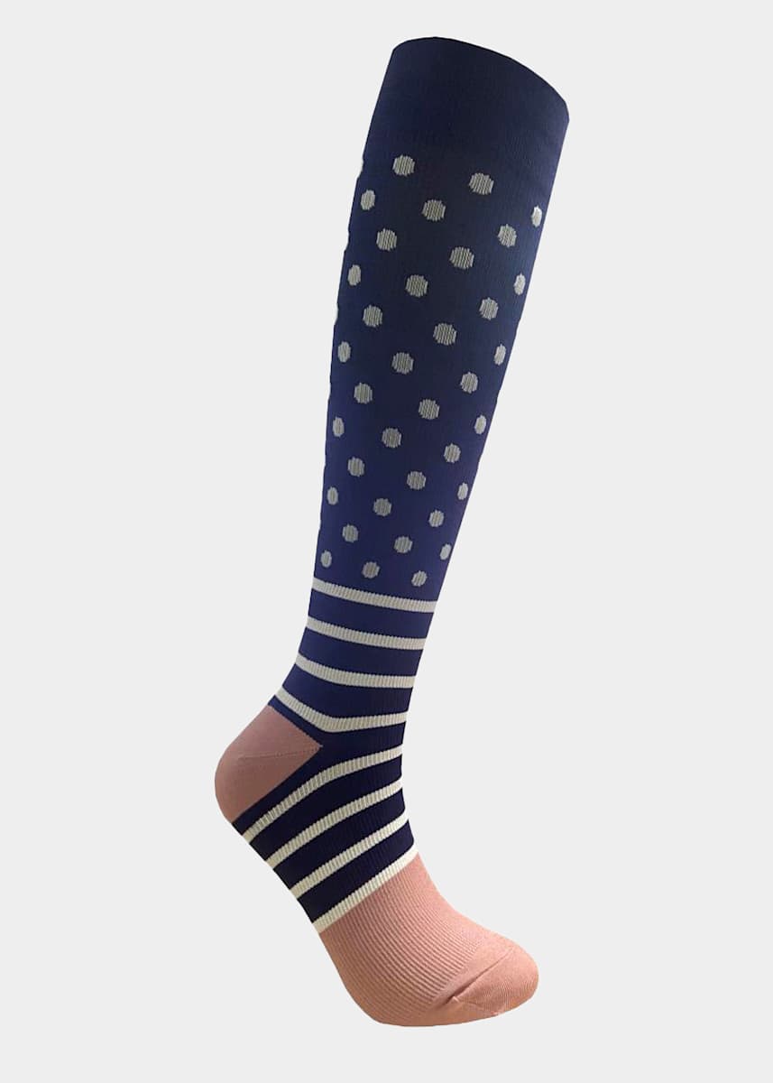 Dot and Stripe Print Compression Socks Scrubs & Beyond