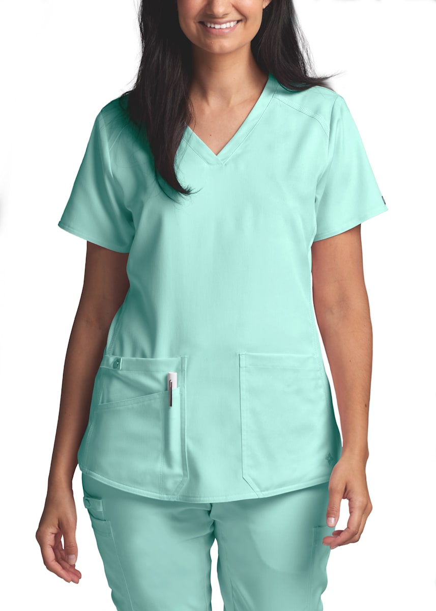 Med Couture Touch Kerri Shirttail Hem VNeck Scrub Top Scrubs & Beyond