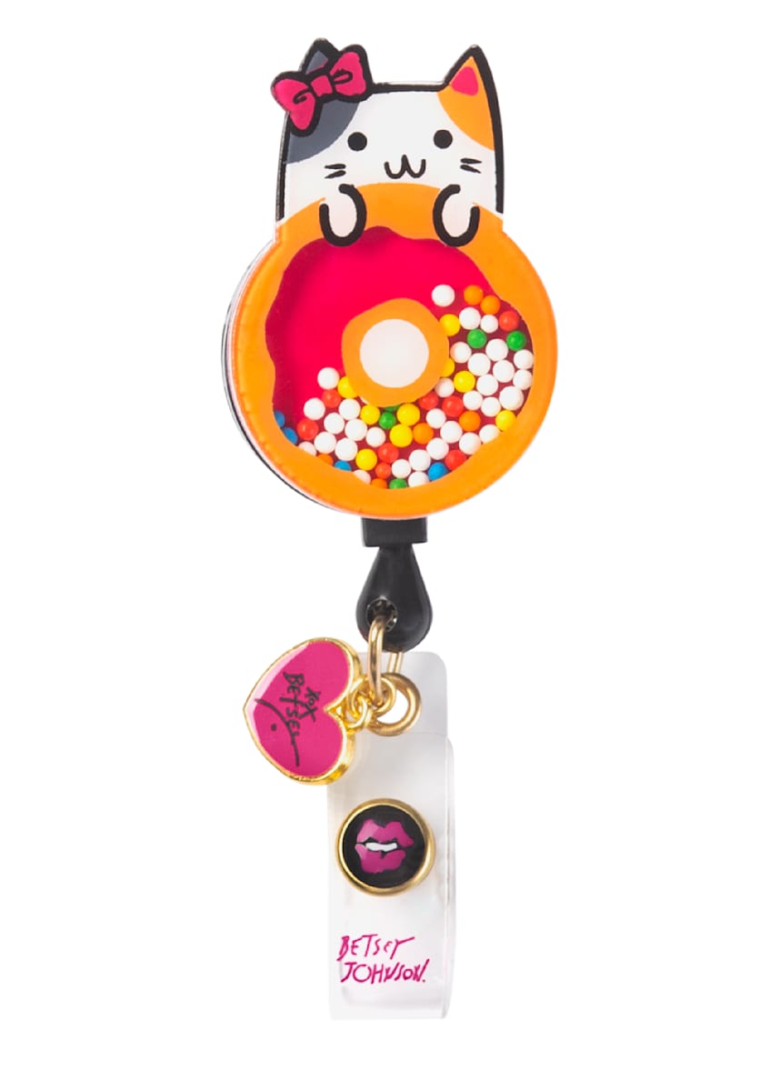 Betsey Johnson Retractable Badge Reels Color: Donut Kitty