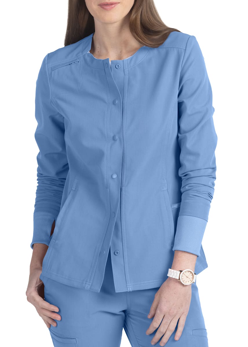 Cherokee Euphoria Snap Front Scrub Jacket Scrubs & Beyond Scrubs