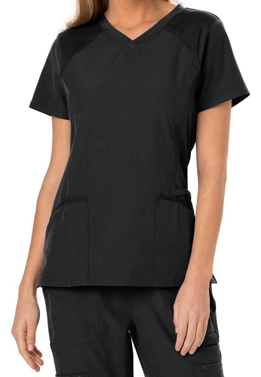 HeartSoul Break Free Women's Ribbed VNeck Scrub Tops Scrubs & Beyond