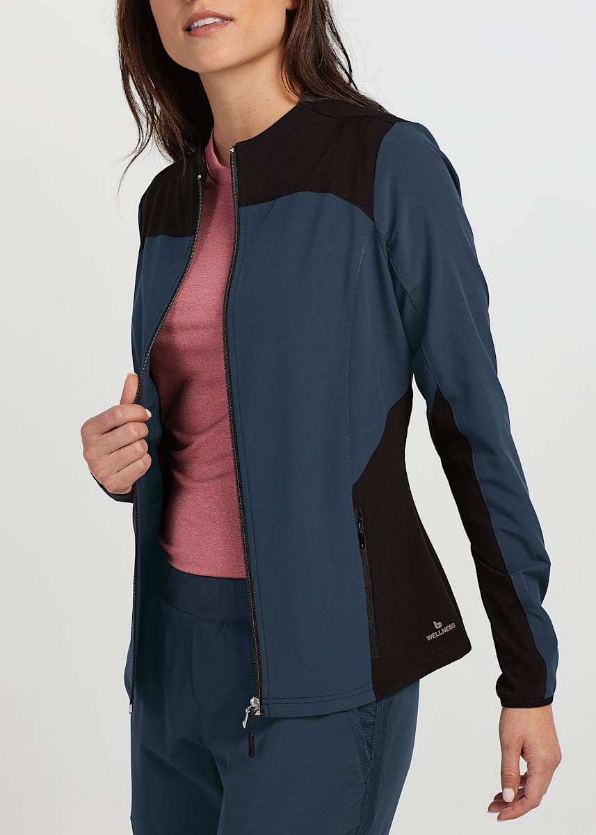 Barco One Wellness Sleek Neckline Zen Scrub Jackets Scrubs & Beyond