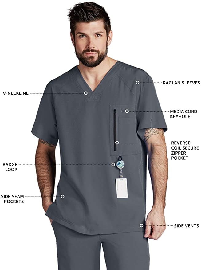 Keyhole scrub top deals