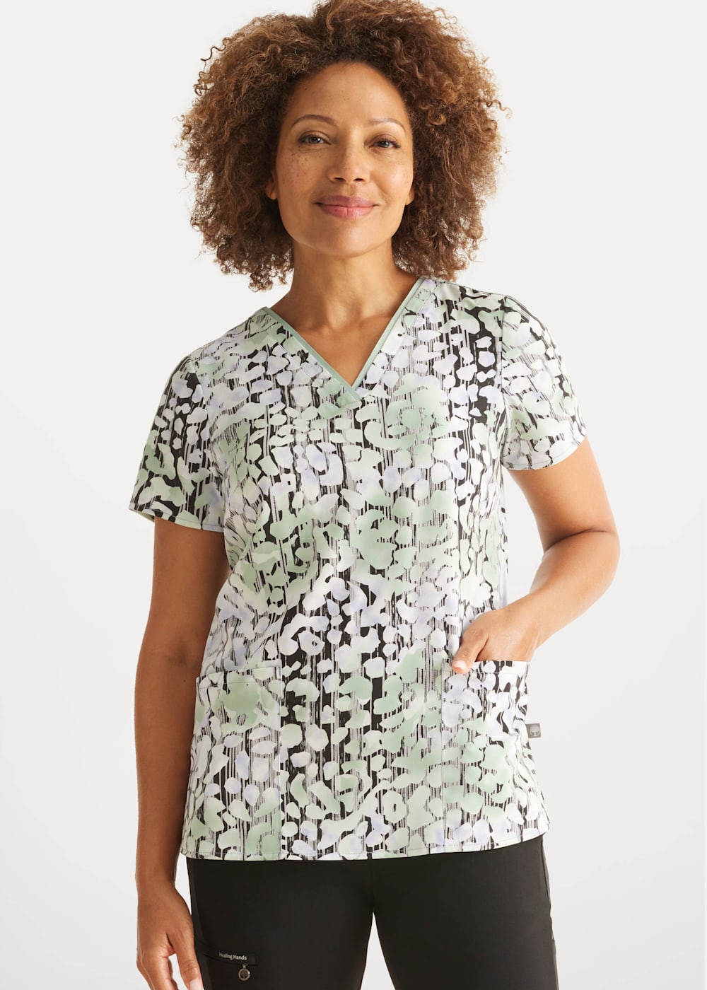 Healing hands print scrub tops sales