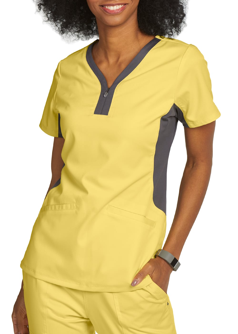Scrub tops with stretch side panels sales