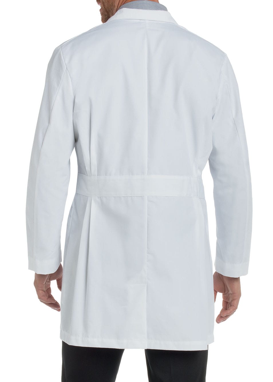Men s 3 Pocket 35 Inch Lab Coat w Set In Back Belt