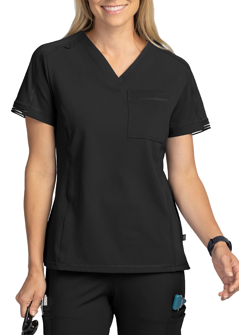 Scrub top with badge loop hotsell