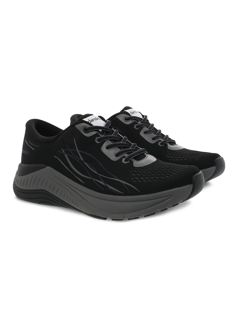 Pace Black Grey Mesh Wide Athletic Nursing Shoes