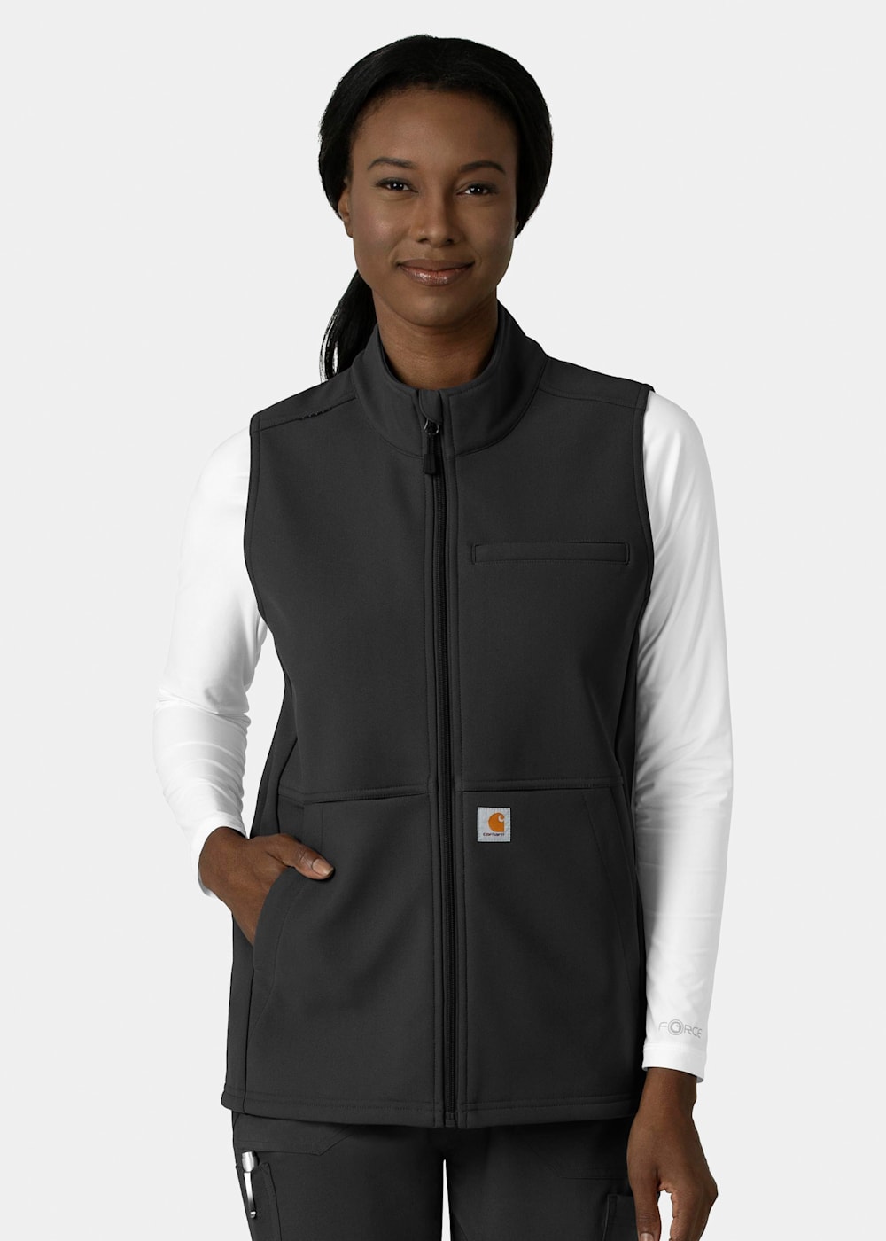 4 Pocket Bonded Fleece Zip Front Vest