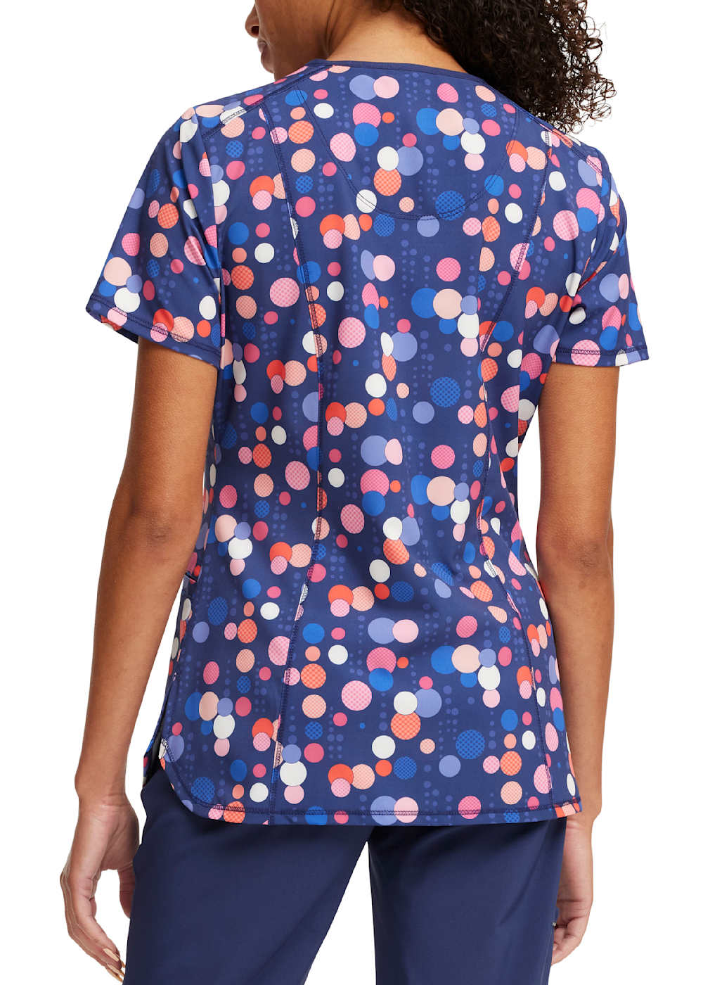 Sporty Spots V neck Print Top Scrubs Beyond