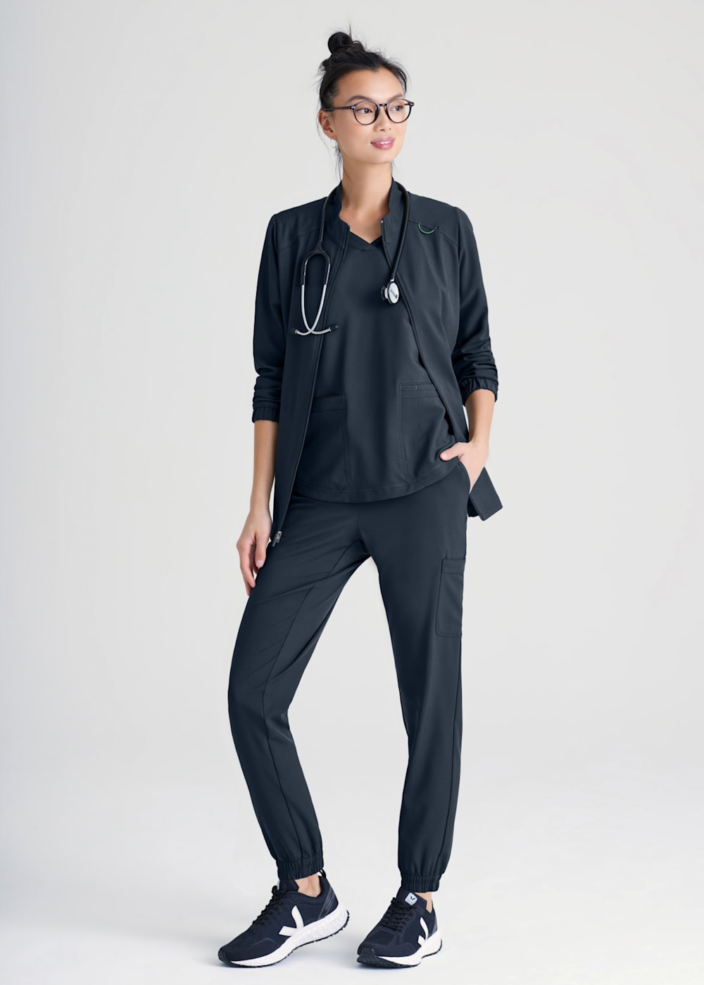 Virtue 3 Pocket Stand Up Collar Scrub Jacket Scrubs Beyond