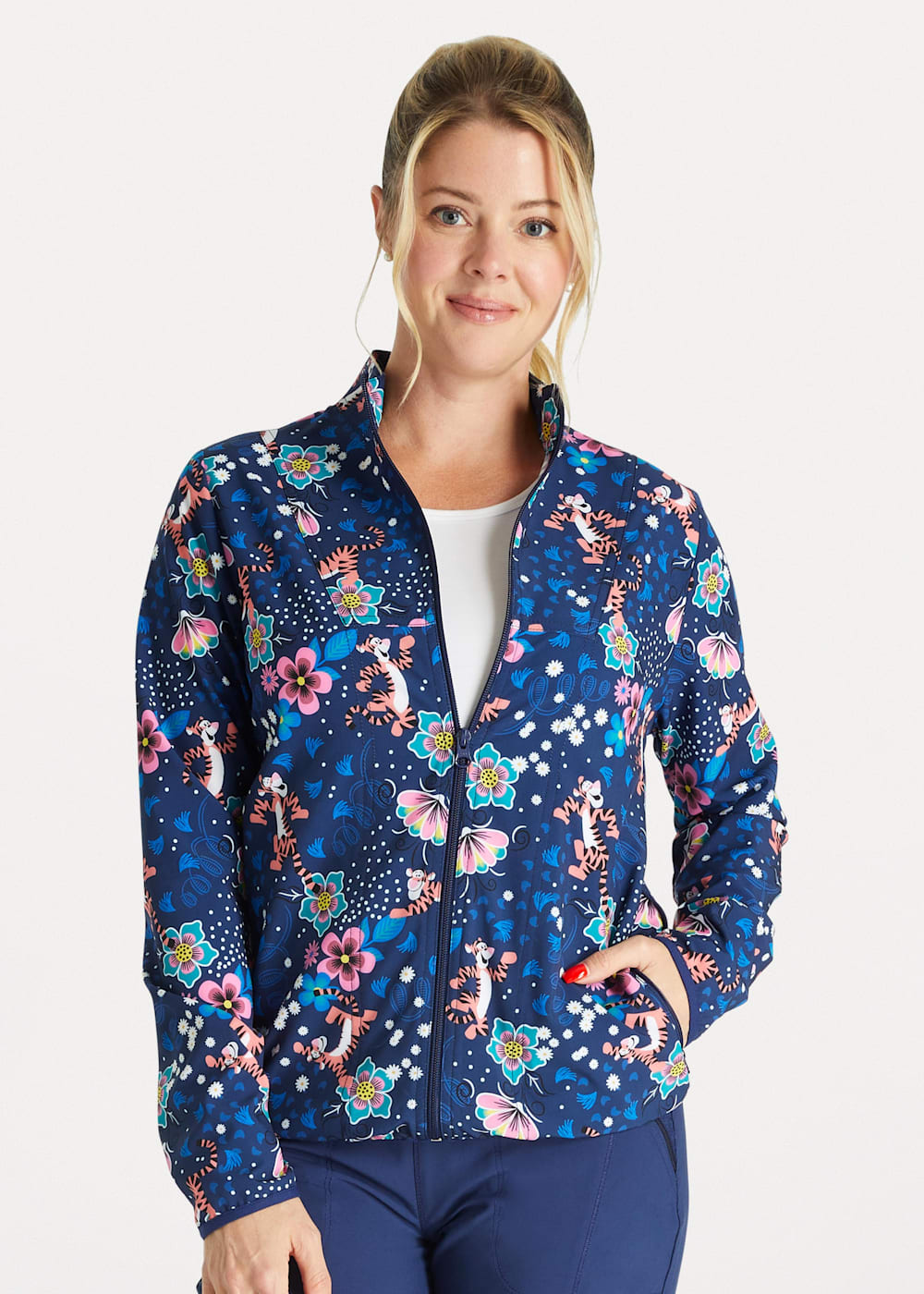 Floral scrub jacket best sale