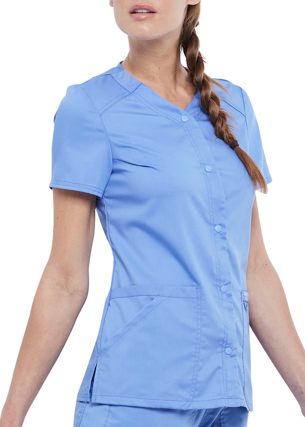 Cherokee snap front scrub top best sale