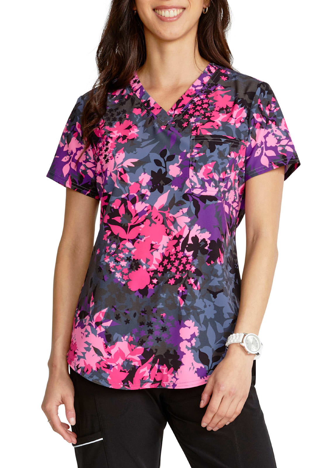 Cherokee iFlex Women's V-Neck Print Top