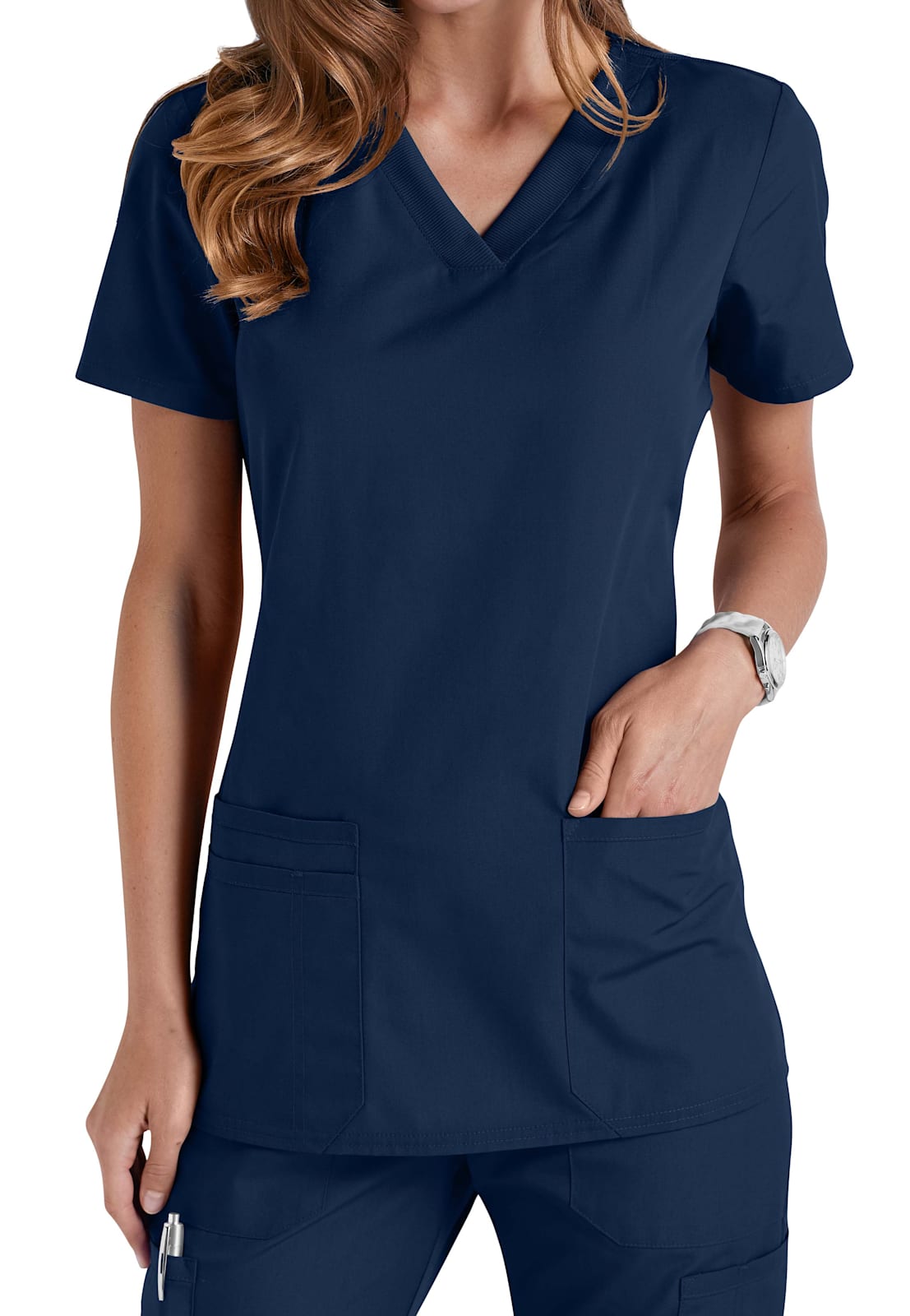 Cherokee Women's Scrubs Flexibles Sporty V-Neck Knit Panel Top : :  Clothing, Shoes & Accessories