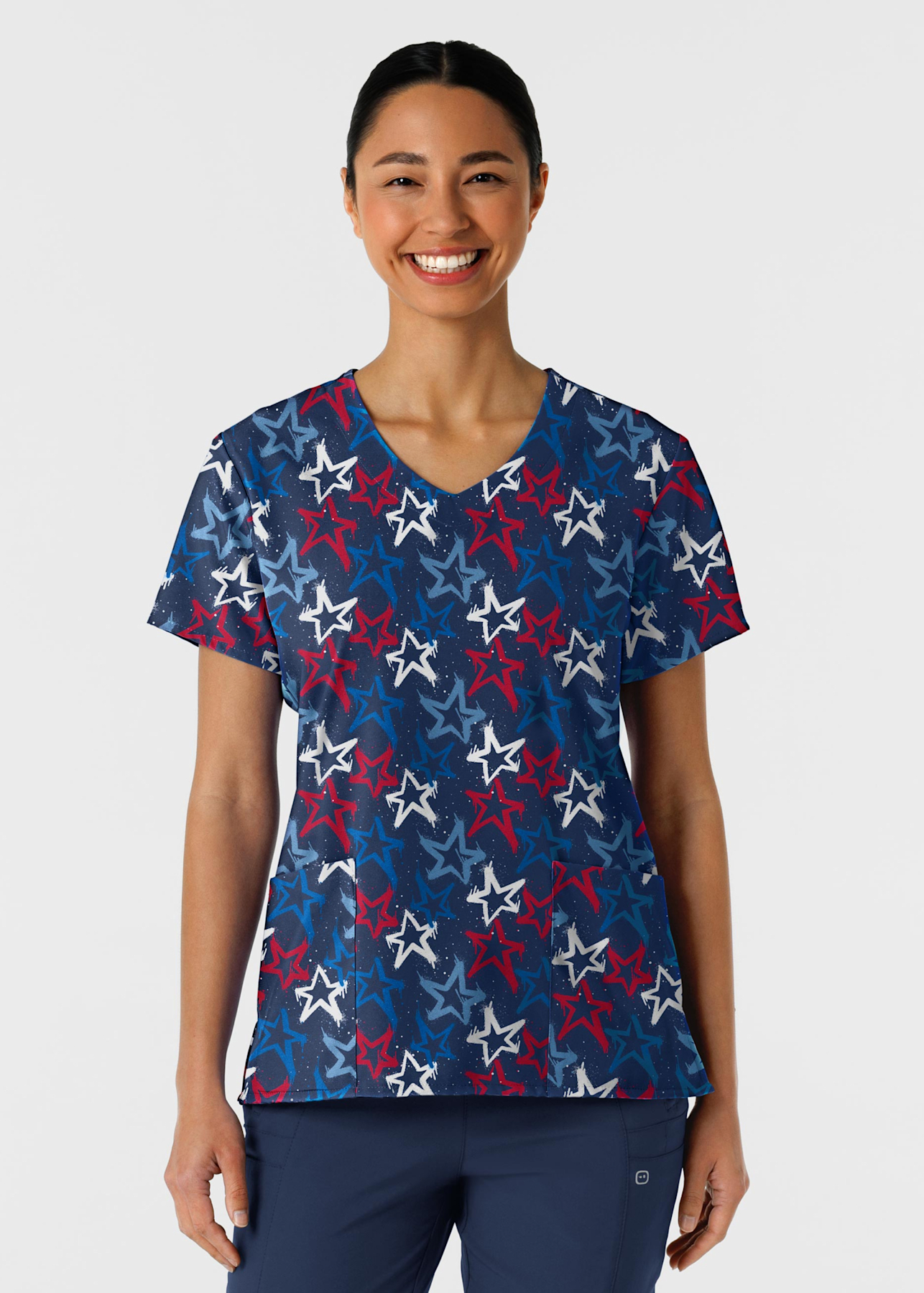 Pink Star Scrub Top main image 0