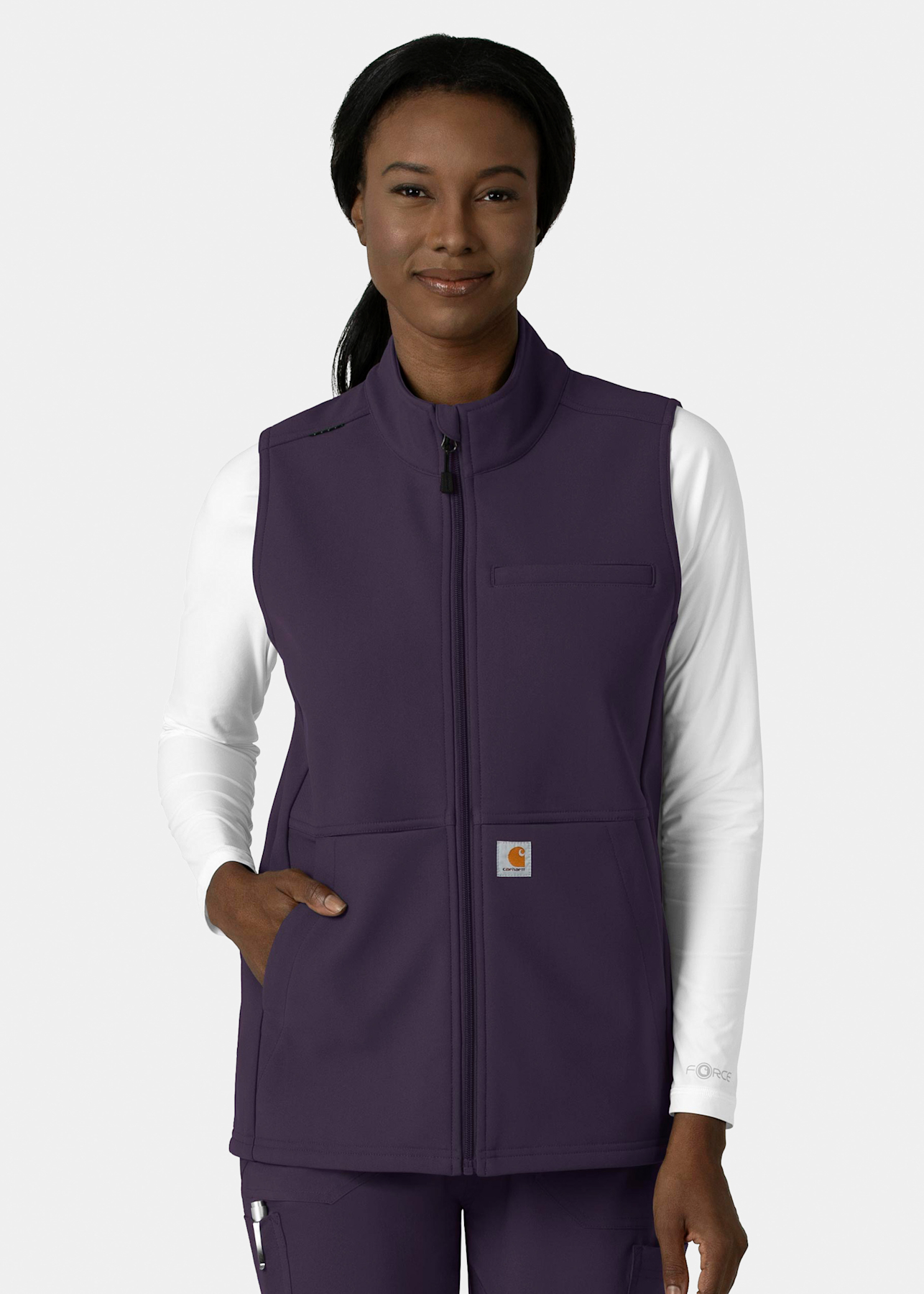Bonded Crepe Zip Vest main image 1