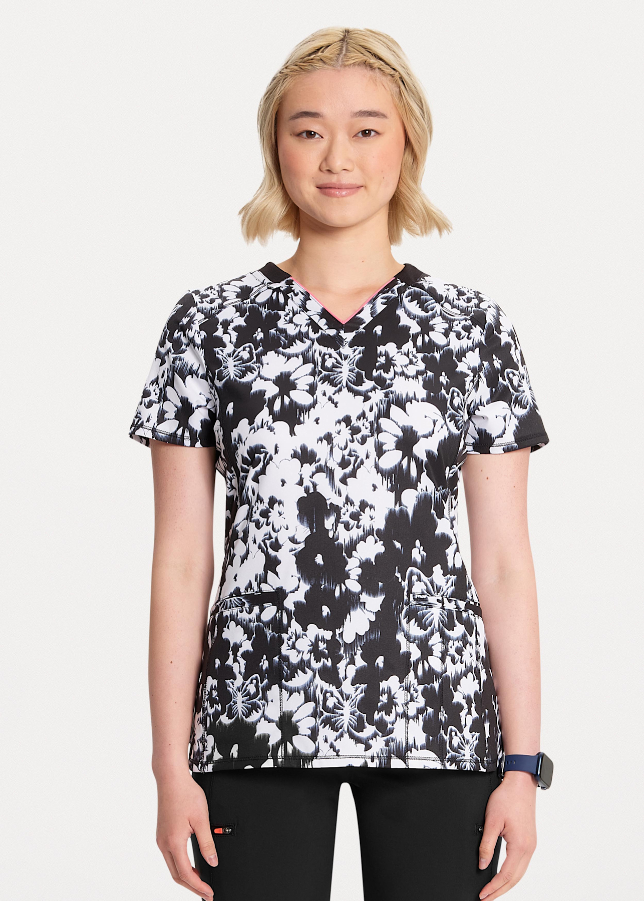 Fire Bloom Light Scrub Top