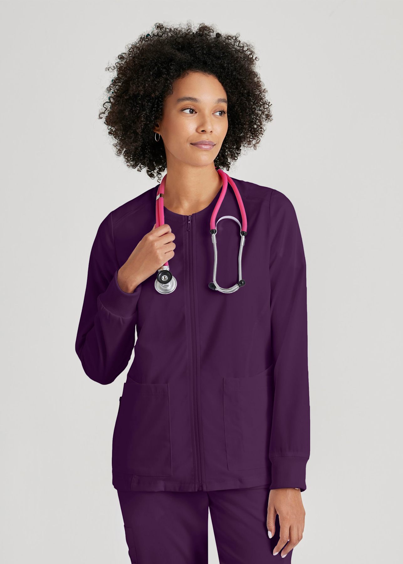 Gianna 5-Pocket Crewneck Jacket | Scrubs & Beyond