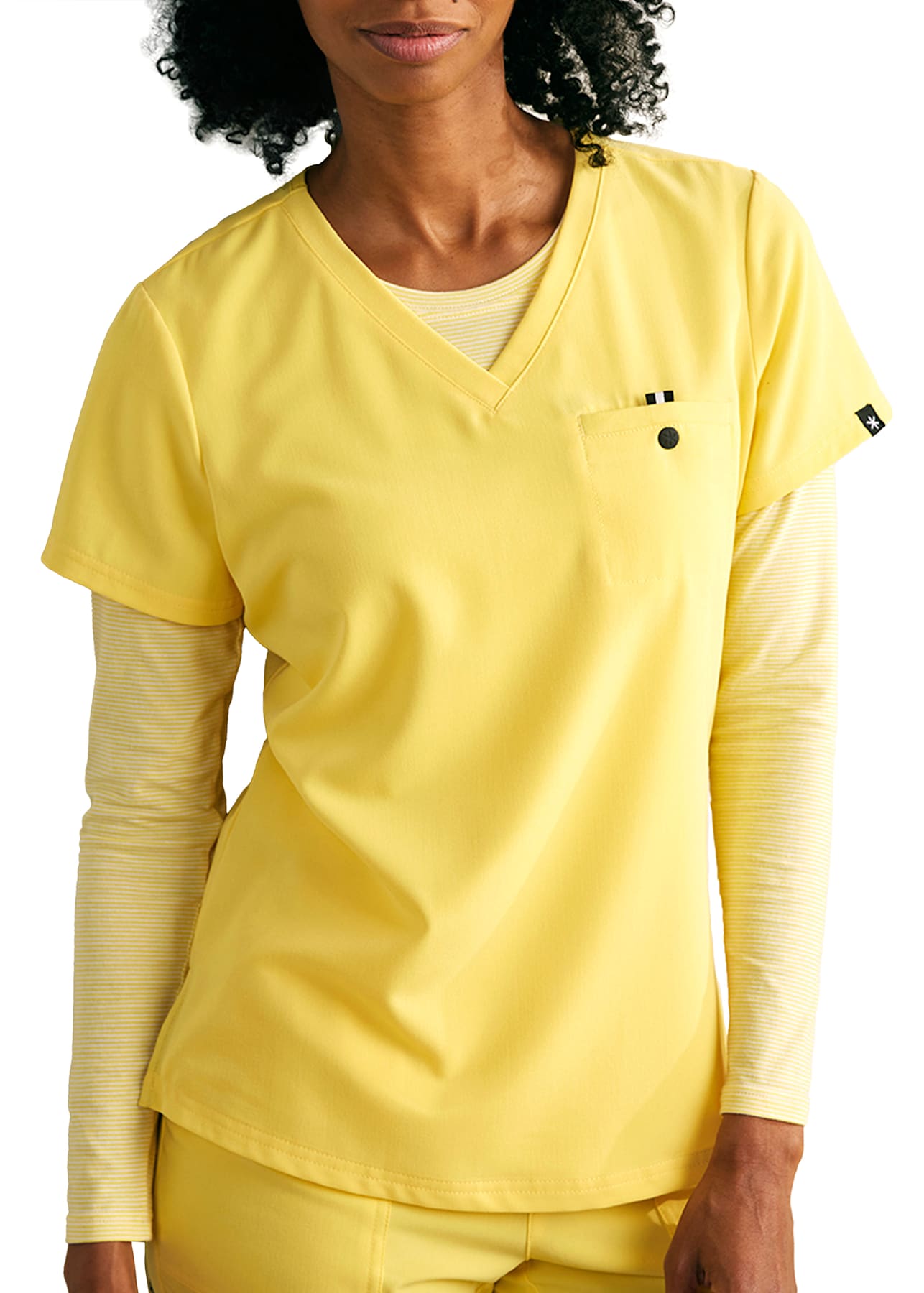 Sunshine Chest Pocket VNeck Top Scrubs & Beyond