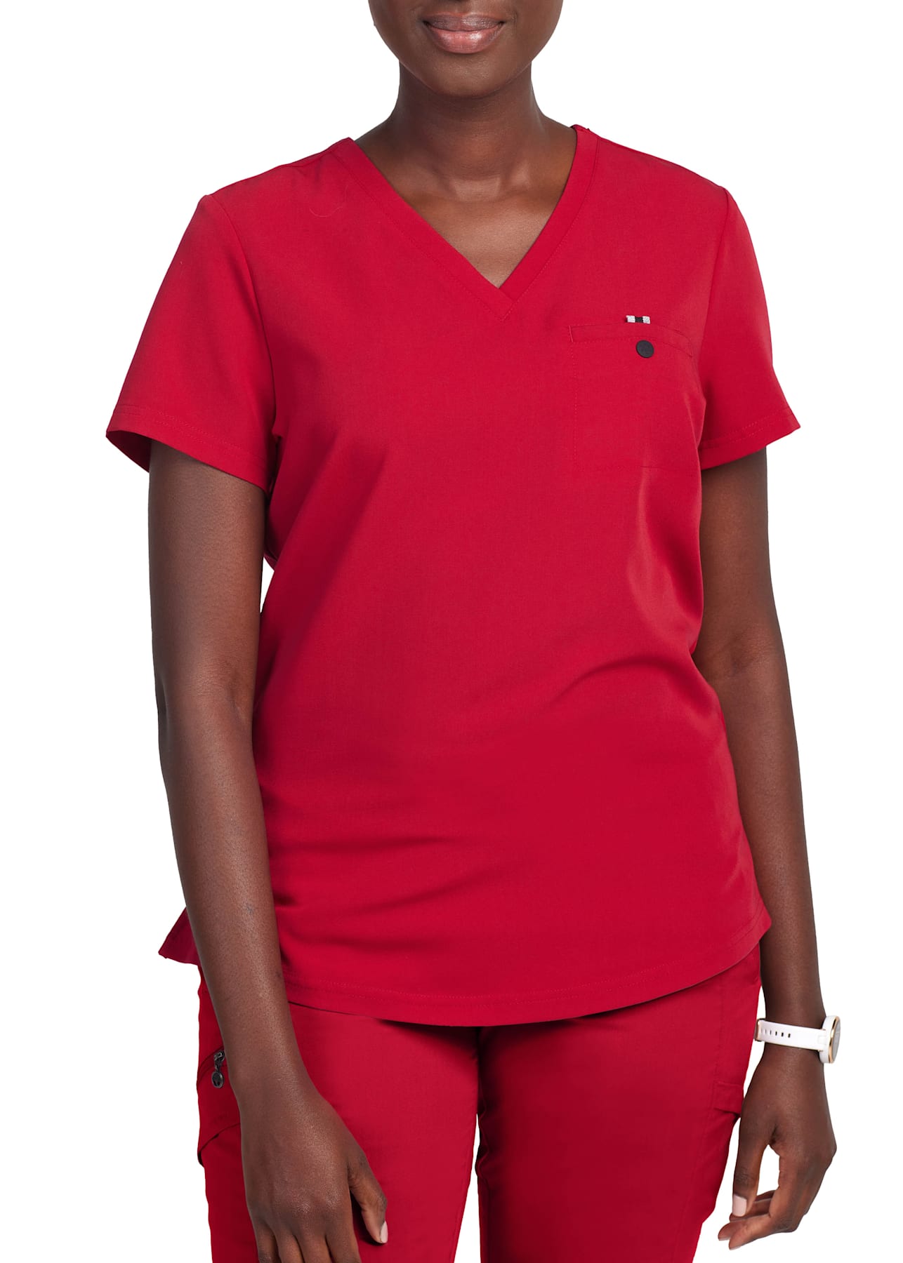 Red 1Pocket VNeck Top Scrubs & Beyond