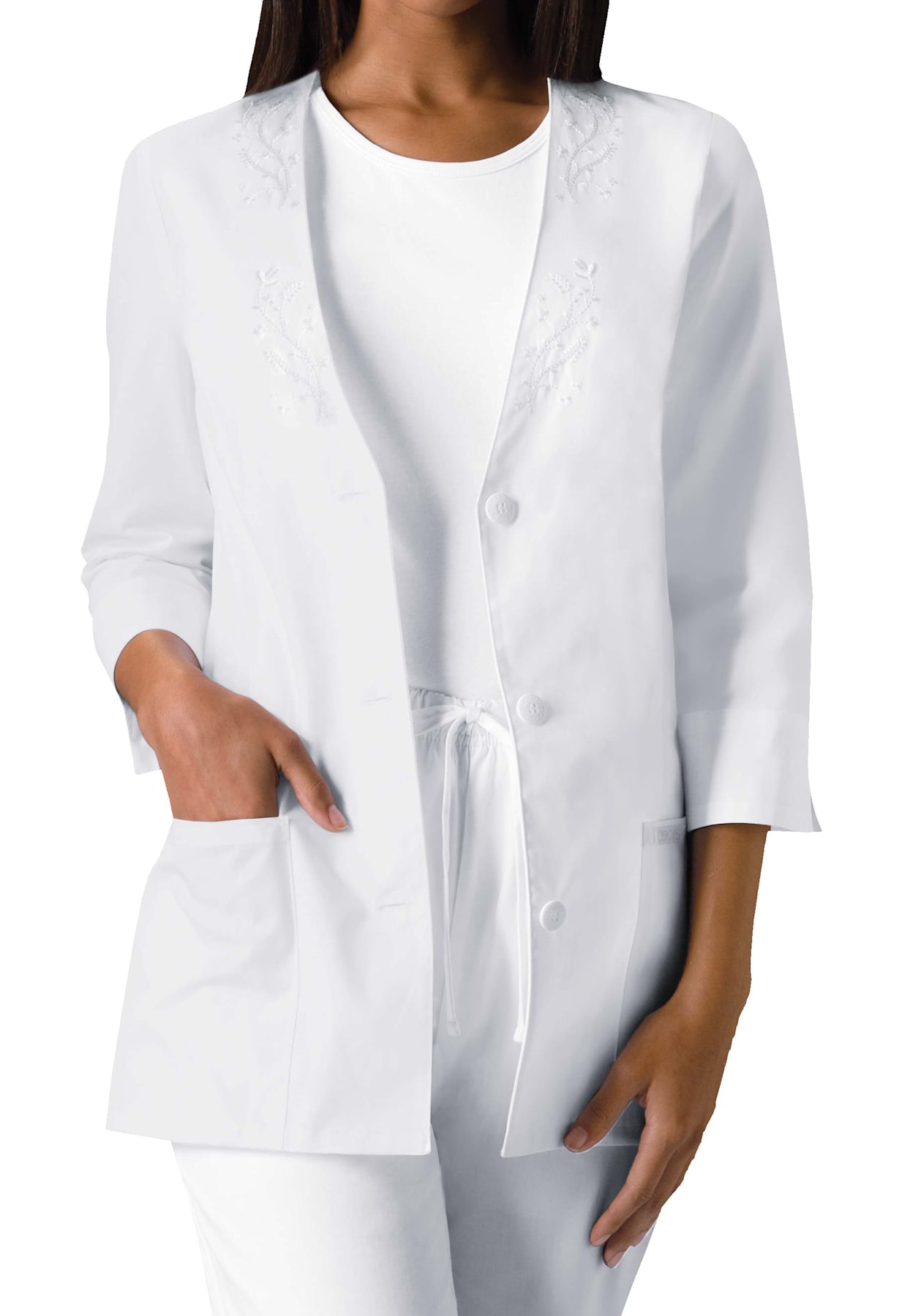Cherokee 3/4 Sleeve Embroidered Scrub Jackets Scrubs & Beyond