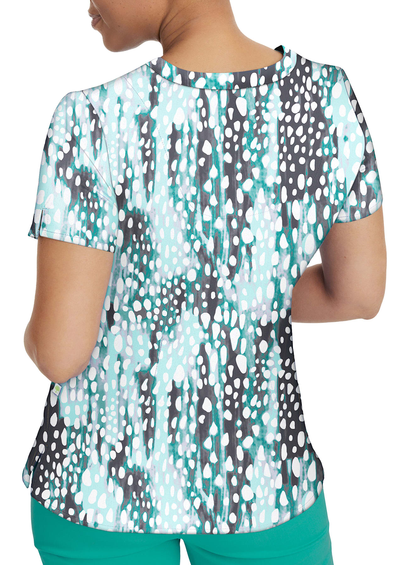 Healing Hands Purple Label Amanda Crystal Droplets Print VNeck Scrub