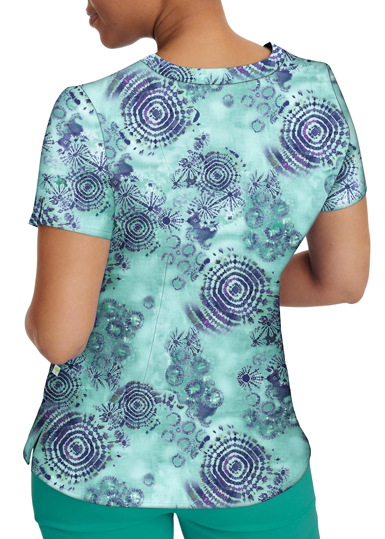Healing Hands Purple Label Amanda Tie Dyed Print VNeck Scrub Top