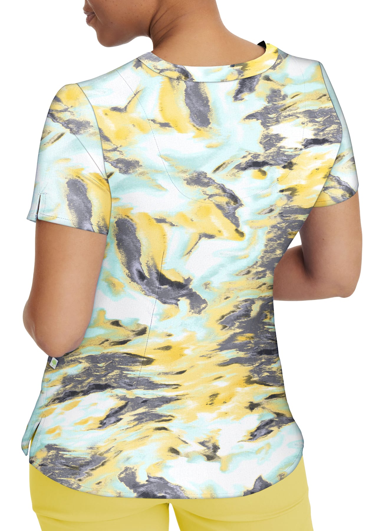 Healing Hands Purple Label Amanda Liquid Light Print VNeck Scrub Top