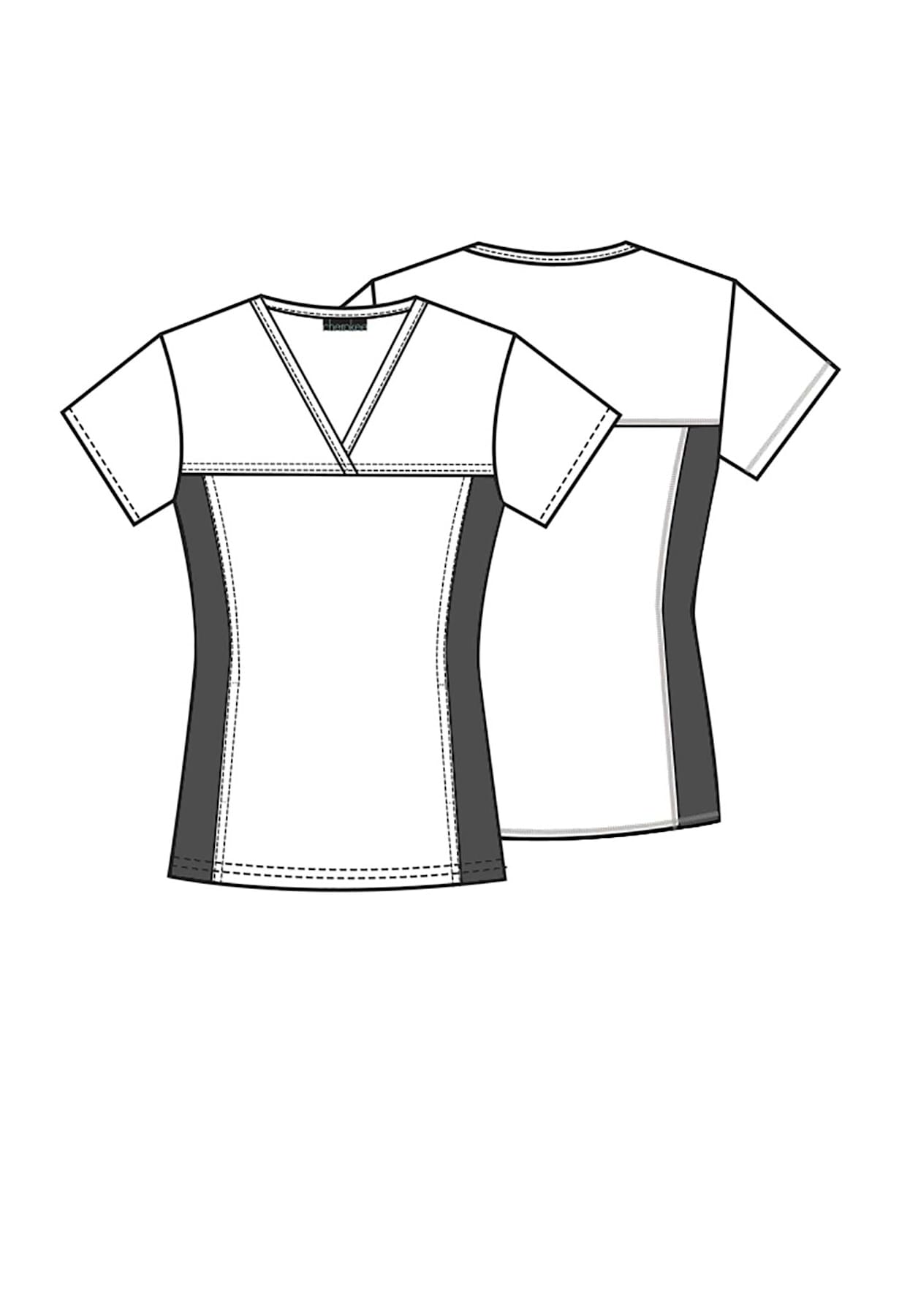 Cherokee Flexibles Painted Plaid Print Scrub Tops Scrubs & Beyond