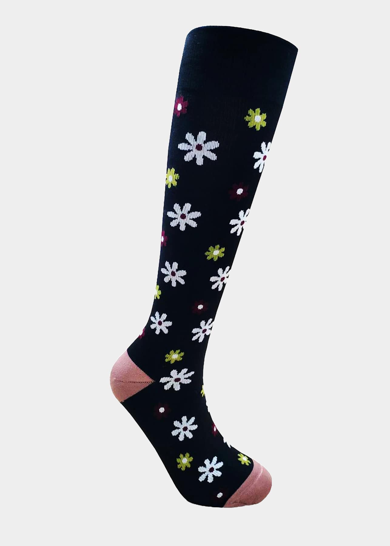 All Over Daisy Print Compression Socks Scrubs & Beyond