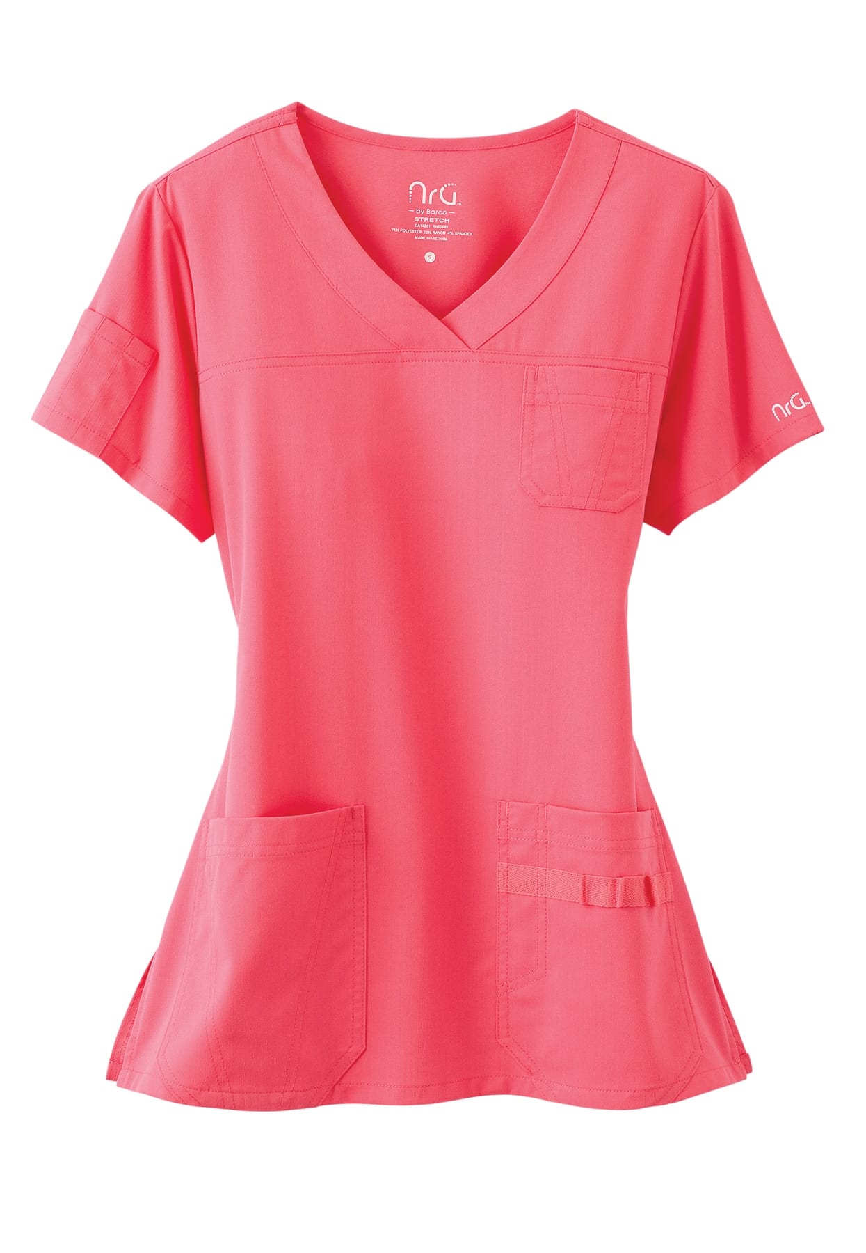 Barco NRG 3 Pocket Vneck Scrub Tops Scrubs and Beyond Scrubs & Beyond