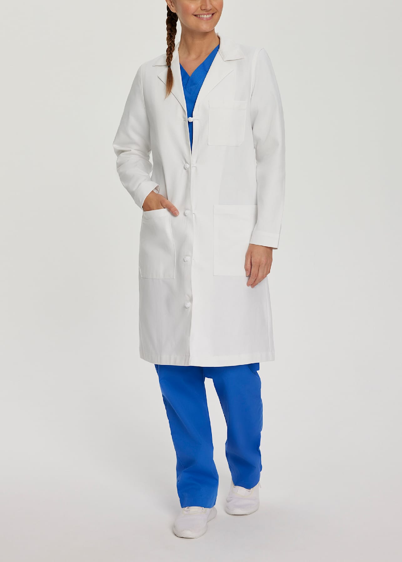 36 Inch Cloth Knot Buttons Lab Coat