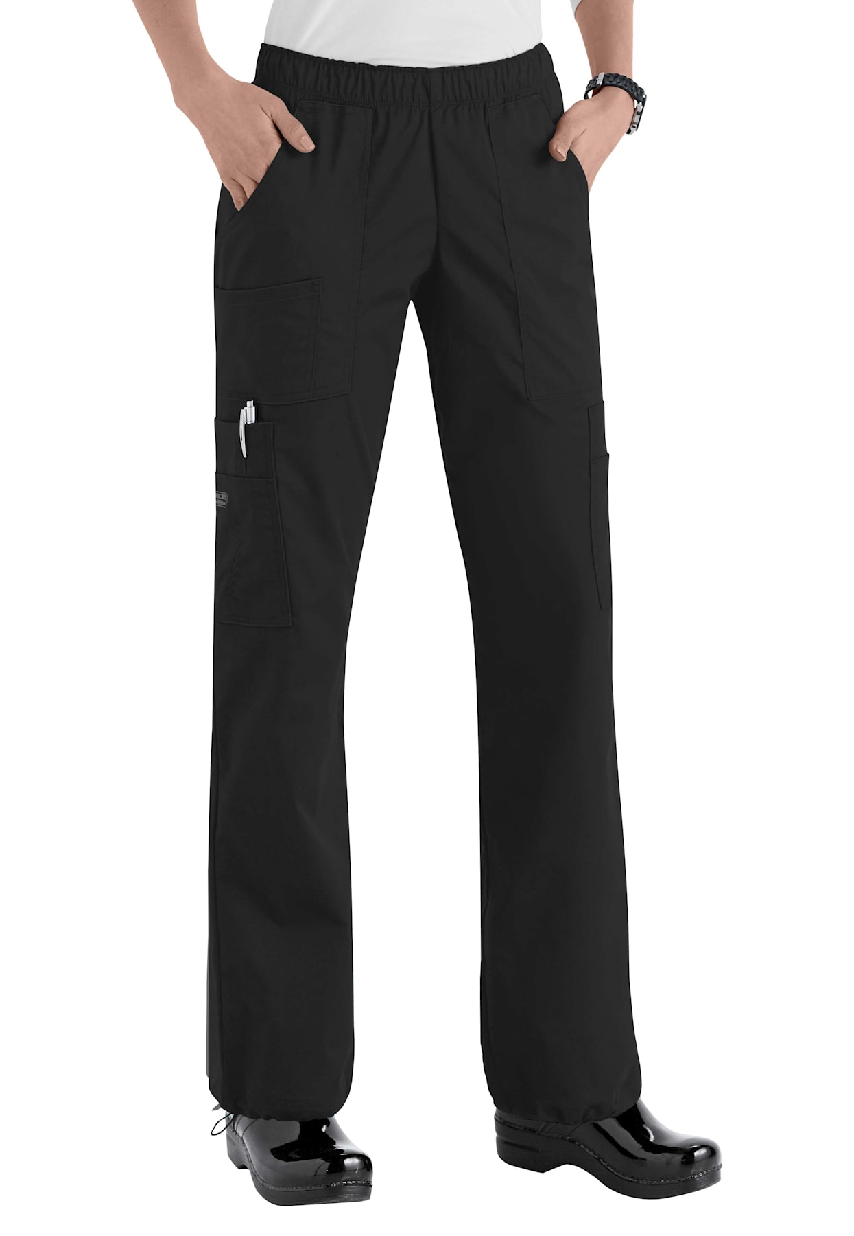 Cherokee Women's Core Stretch Mid-Rise Pull-On Cargo Scrubs Pants