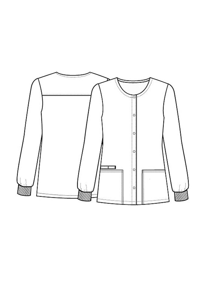 Cherokee Fine Feathered Friends Print Scrub Jacket Scrubs & Beyond