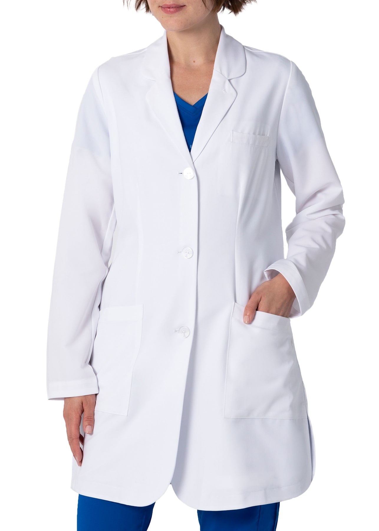The White Coat The Modernist Fiona 35 Inch 3 Pocket Lab Coat