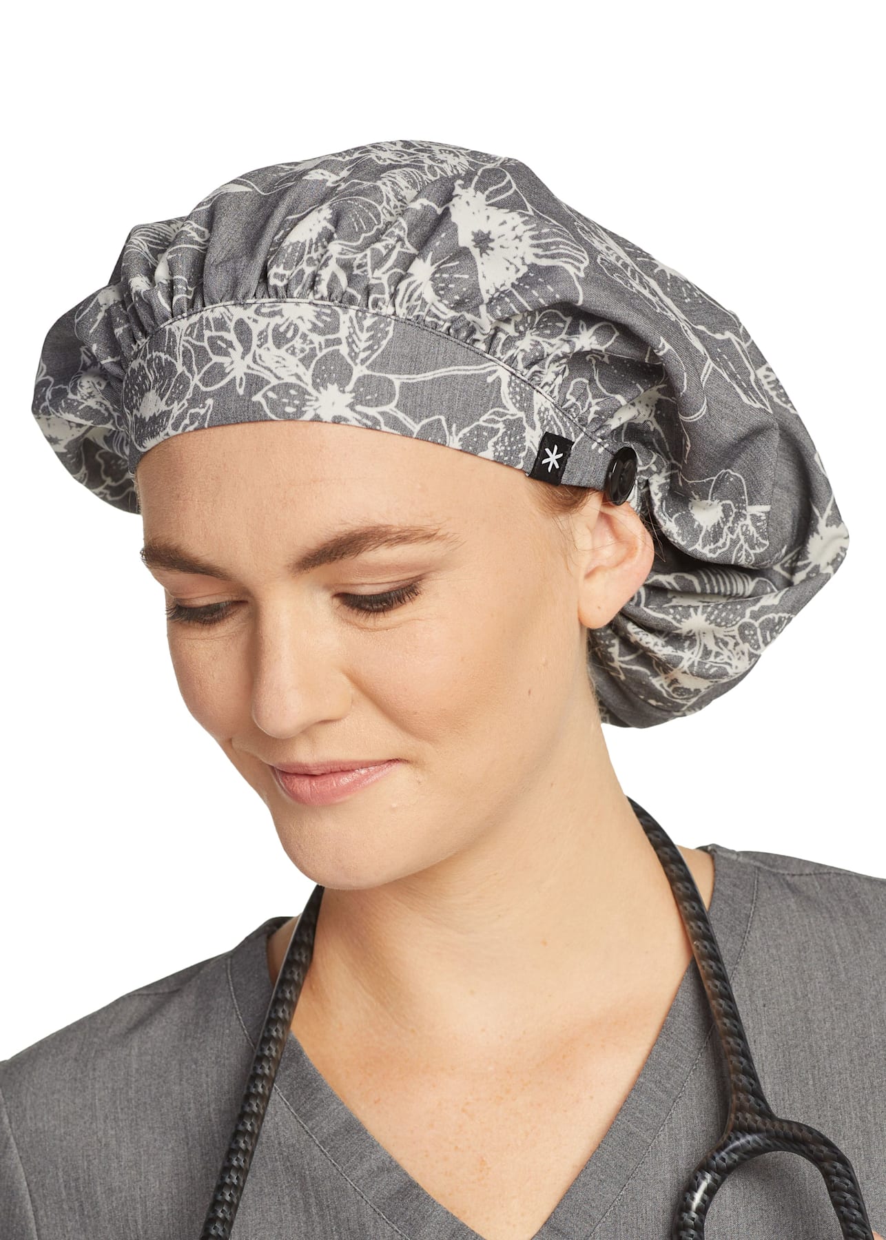 Beyond Scrubs Happiness Collection Utopia Burnout Bouffant Print Scrub