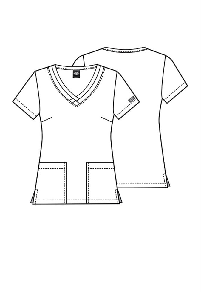 Dickies EDS Signature I Care A Dot Print Scrub Tops Scrubs & Beyond