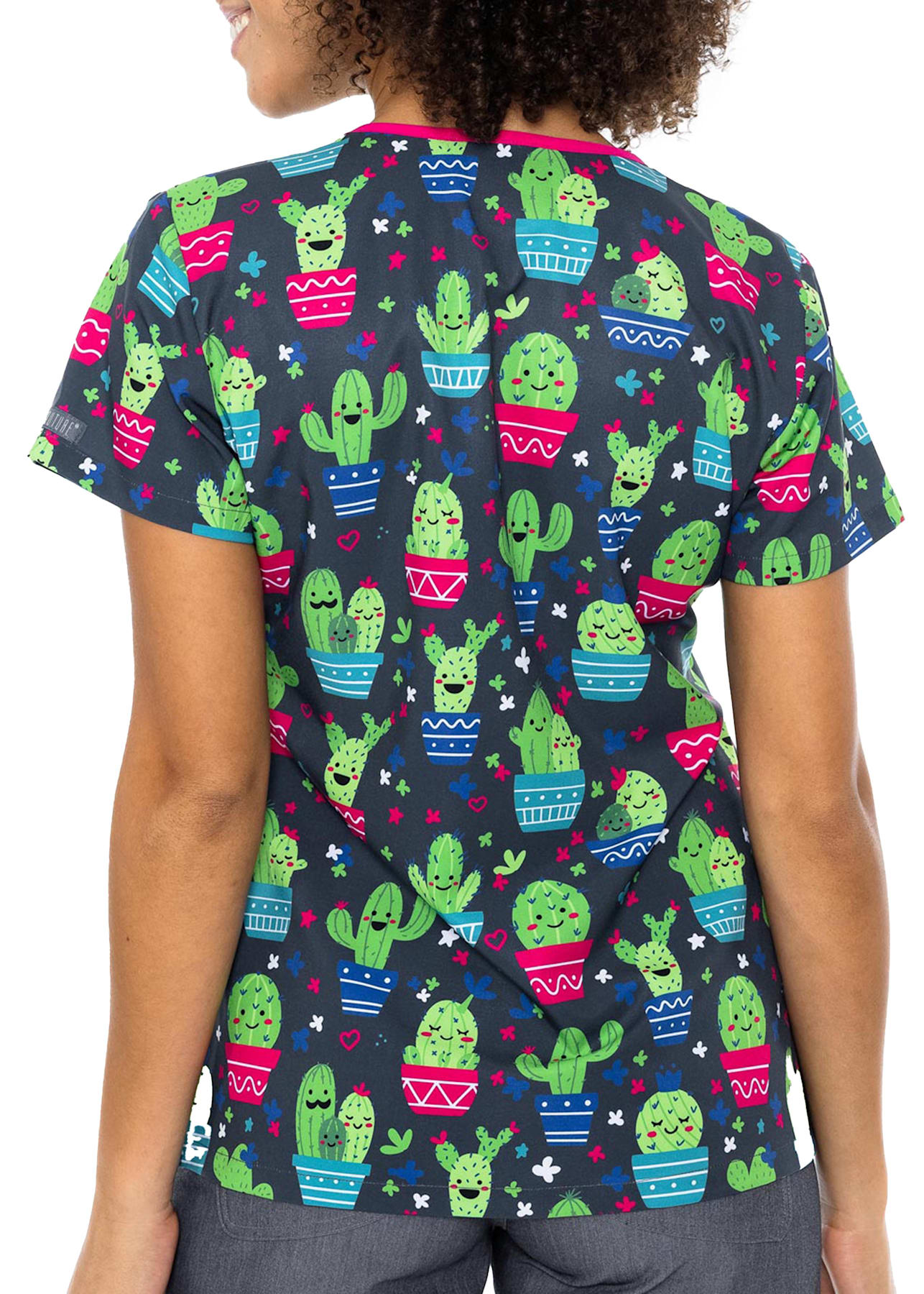 Med Couture Cactus Print V-Neck Scrub Top| Scrubs & Beyond | Scrubs & Beyond