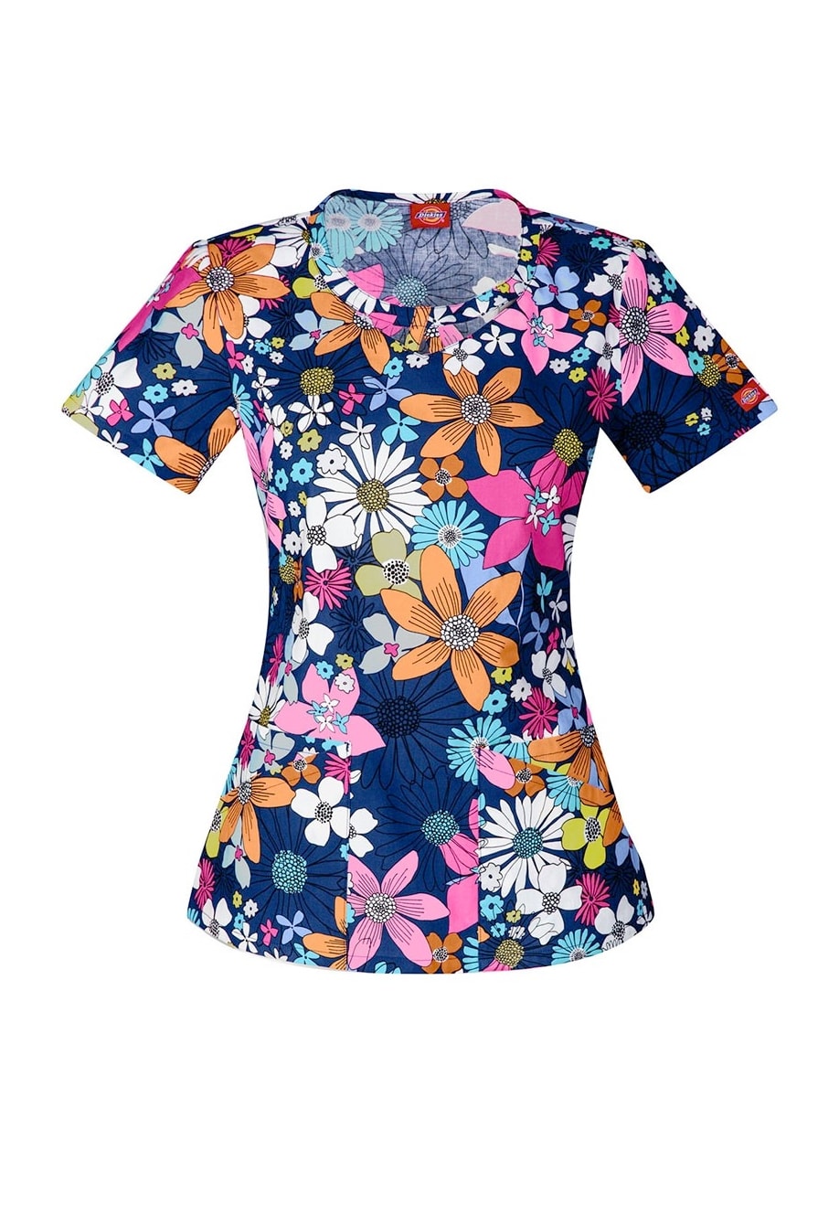 Dickies EDS I'm Daisy About You Print Scrub Tops | Scrubs & Beyond ...