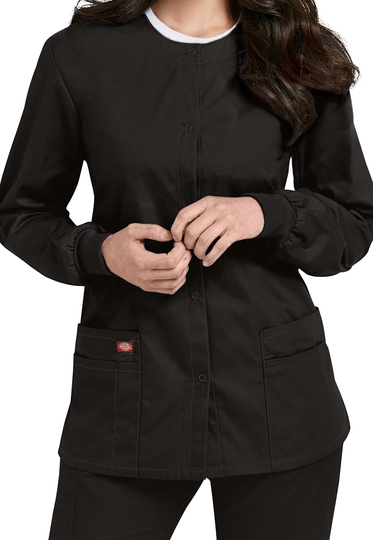 Dickies eds signature stretch snap front scrub jackets with certainty on sale