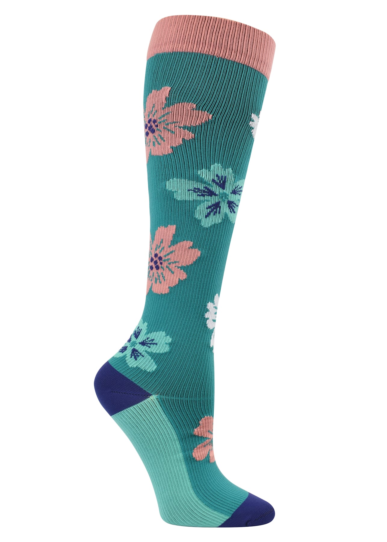 Desert Flower/Peacock 12-14mmHg Compression Socks | Scrubs & Beyond