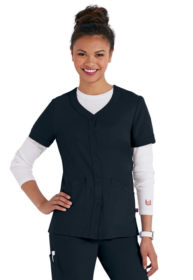 Urbane Ultimate Megan Snap Front Short Sleeve Scrub Jackets Scrubs